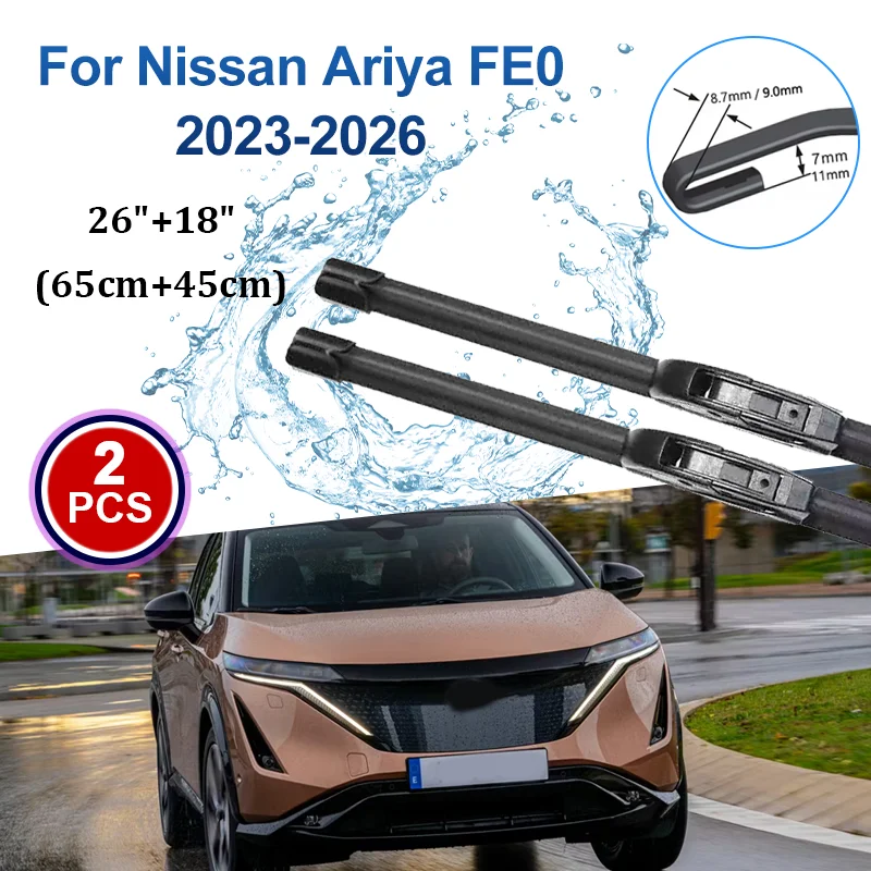 

Car Wiper For Nissan Ariya FE0 2023-2026 Blades Wipers Windscreen Window Glass Cleaner Wiping Brushes Windshield Car Accessories