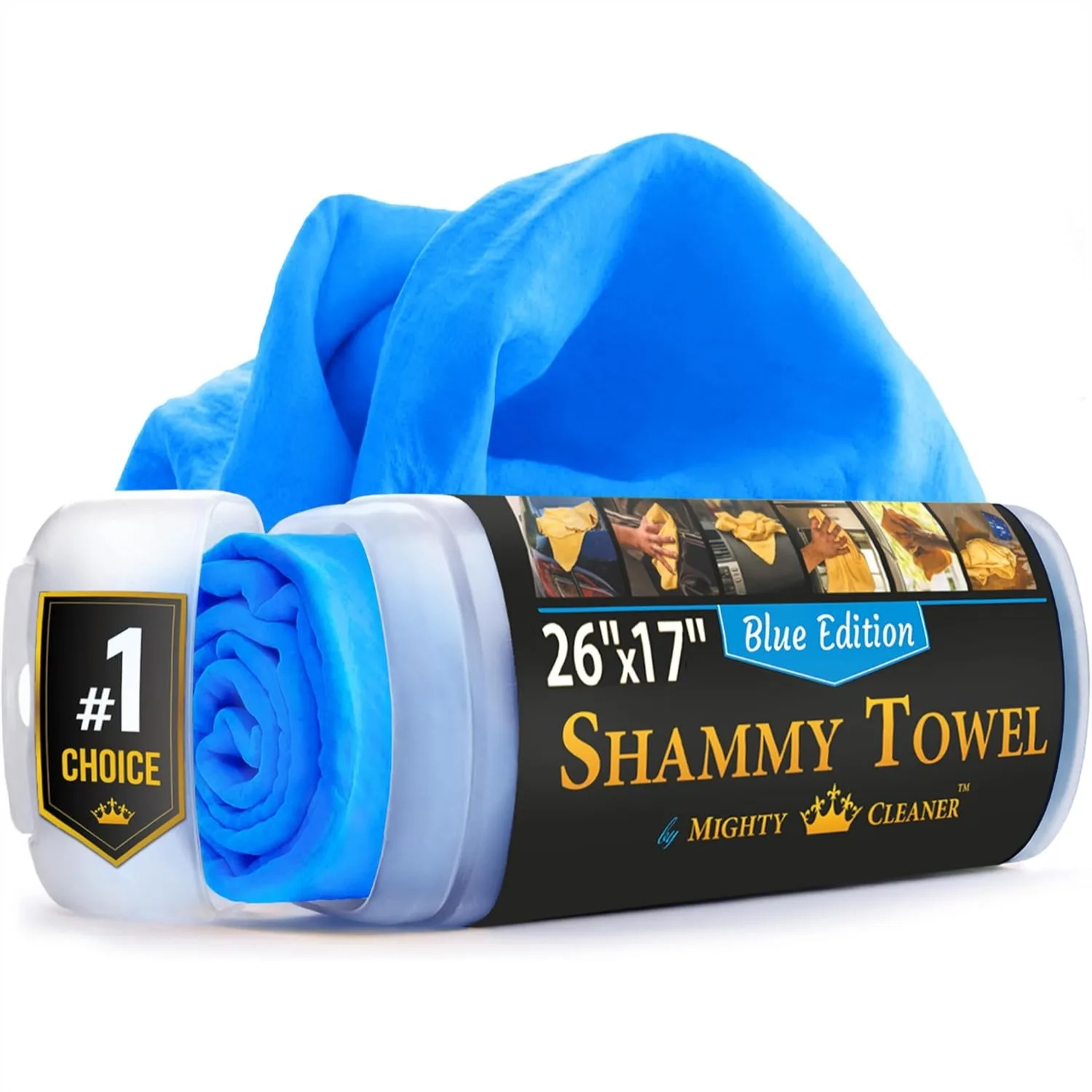 

Super Absorbent Shammy Cloth for Car Drying - 26x17 Inch Scratch-Free Chamois Towel for Auto Detailing