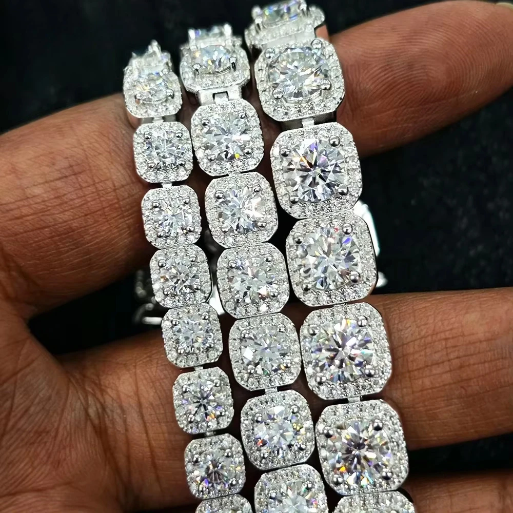 FCGJHW Luxury Moissanite Bracelets S925 Silver GRA Certified Lab Diamonds Hand Chain for Women Men Wedding Jewelry Gifts 2026