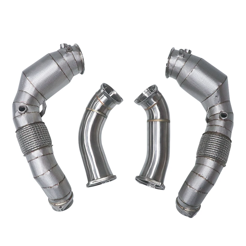 High Performance Downpipe With Three-Way Catalytic Converter Exhaust for  X5M X6M F95 F96 4.4T OEM & ODM Available