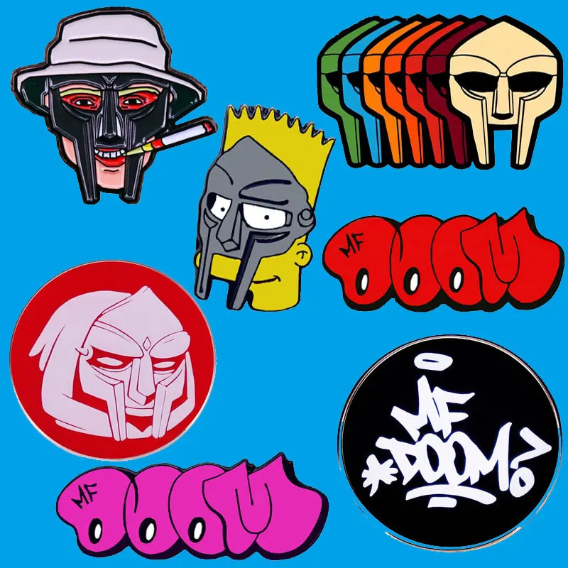 MF Doom Red Bubble KMD 90s Hip Hop Rapper Enamel Brooch Pin Lapel Hard Metal Pins Brooches Badges Exquisite Jewelry Accessories