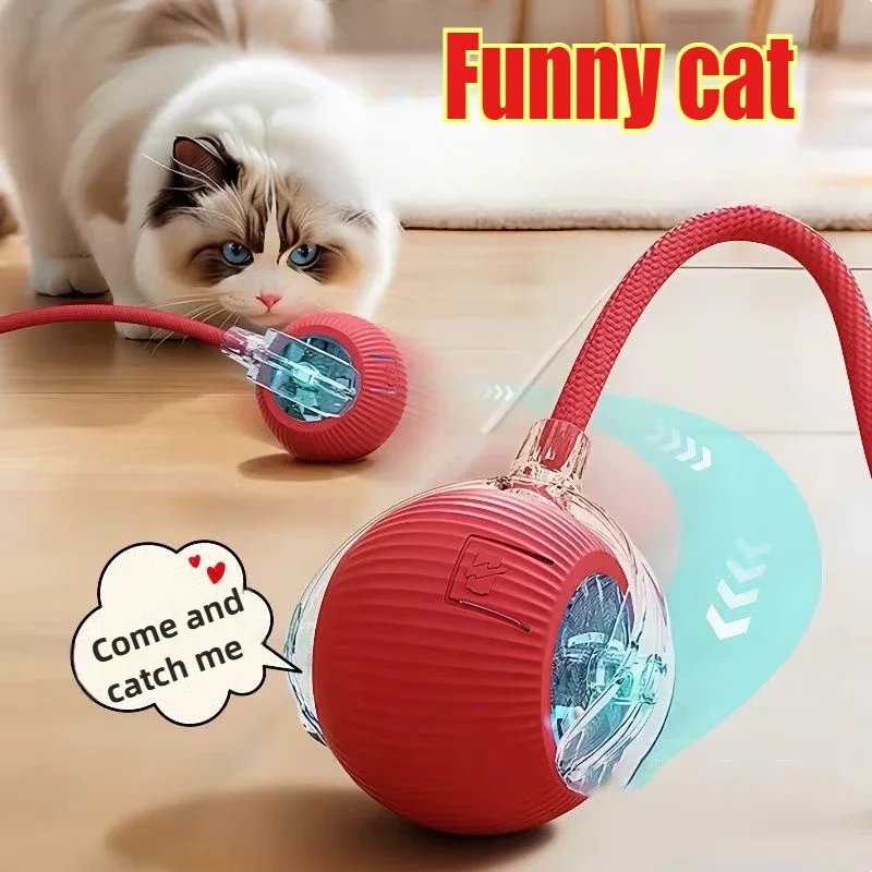 Cat toys Toys for cats Rechargeable Pet Interactive Automatic Rolling Ball Products Electric Dog Ball Toy Simulated Tail For Cat