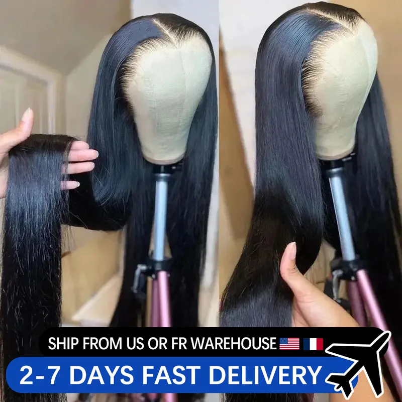 180% Bone Straight 13x4/6 HD Transparent Lace Front Human Hair Wigs Brazilian 360 Lace Frontal Wig 30 34 Inch 4x4 Closure Wig