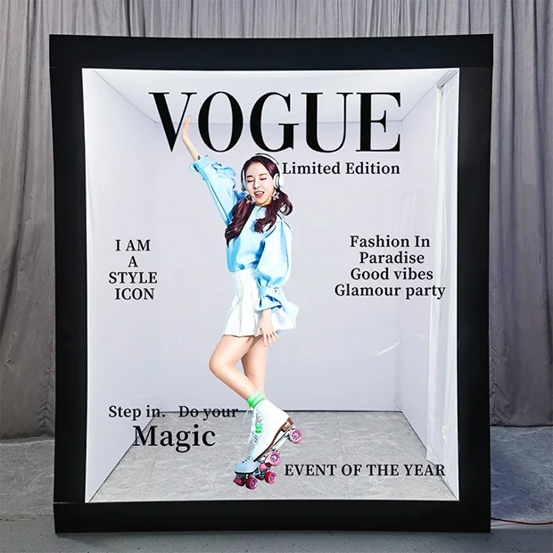 

Premium magazine photo booth box, suitable for weddings, outdoor events, photo booth with magazine box, outdoor fashion P