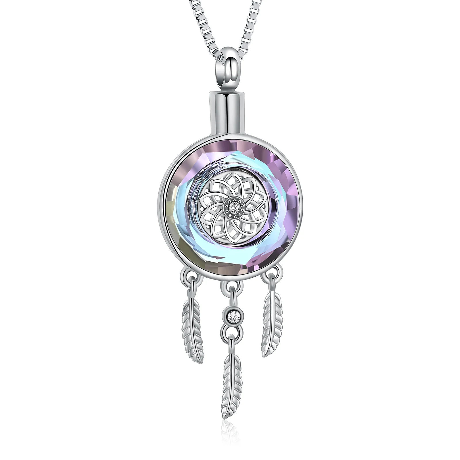 Dream Catcher Cremation Jewelry Urn Ashes Necklace for Women Memorial Ashes Keepsake Pendant Necklace Urn