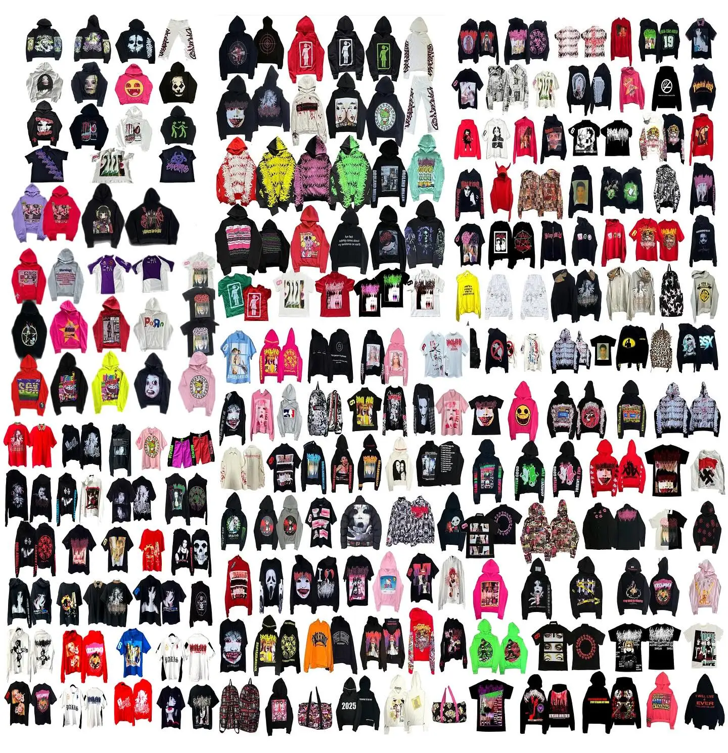 Harajuku القوطية المتضخم هوديي Drolandmiller الشرير هوديس المرأة الشارع الشهير القمم الجرونج البلوز القوطي جديد Y2k الملابس