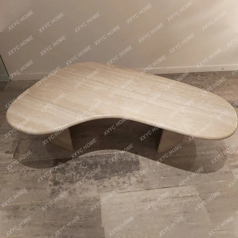 

X Modern Simple Natural Marble Dining Table Light Luxury Creative Travertine Hotel Villa