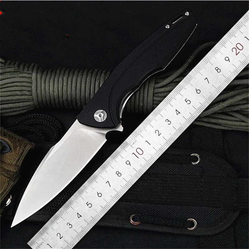 Kesiwo J129 D2 Pocket EDC Folding Knife G10 Handle Ball Bearing Flipper Utility Sharp Outdoor Camping Hiking Hunting Knife