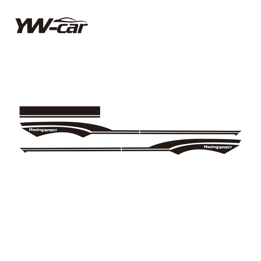 Racing Sport Car Hood Bonnet Door Wasit Line Sticker for Ford Mustang Mach E Auto Body Decor Stripe Kits Vinyl Decal Accessories