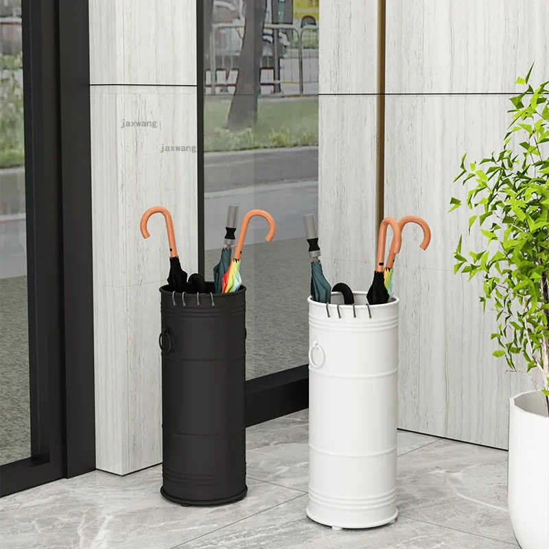 

Wrought Iron Living Room Household Umbrella Stands Creative Coffee Shop Floor Umbrella Tube Office Hallway Porch Umbrella