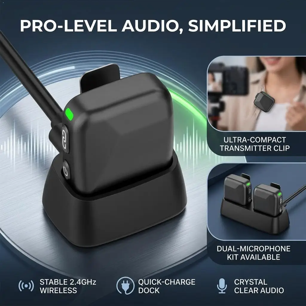 Strong Magnetic Type-C Charging Dock for dji Mic Mini Transmitter Plastic Compact Portable Charging Stand Desktop Charging