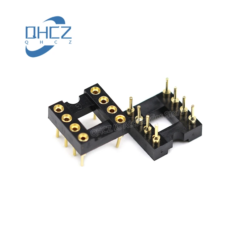 20Pcs 8 Pin Vergulde Ronde Gat Ic Zetel Chip Op-Amp Zetel 8 P 8-core Dip-8 Socket Ronde Pin Ic Sockets Adapter Op Voorraad