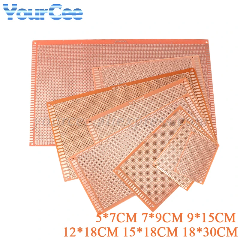 Single Side Circuit Board 18*30 15*18 12*18 9*15 7*9 5*7CM Universal Board Prototype PCB Experimental Bakelite Copper Plate