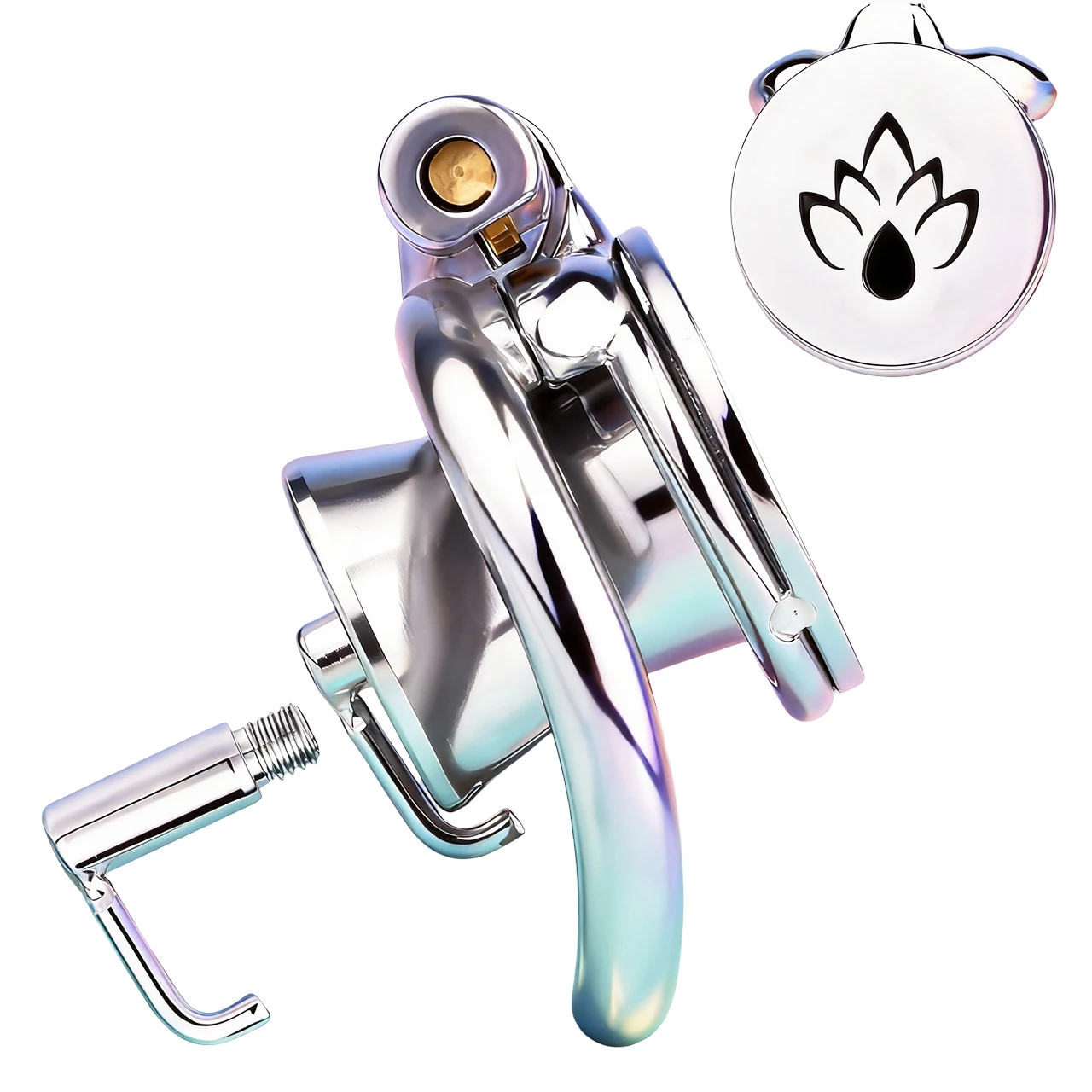 FRRK Urethral Cylinder Inverted Flame Chastity Cage With Prince Piercing Penis Rings Sissies Cock Cage Ultimate Sextoys For Man