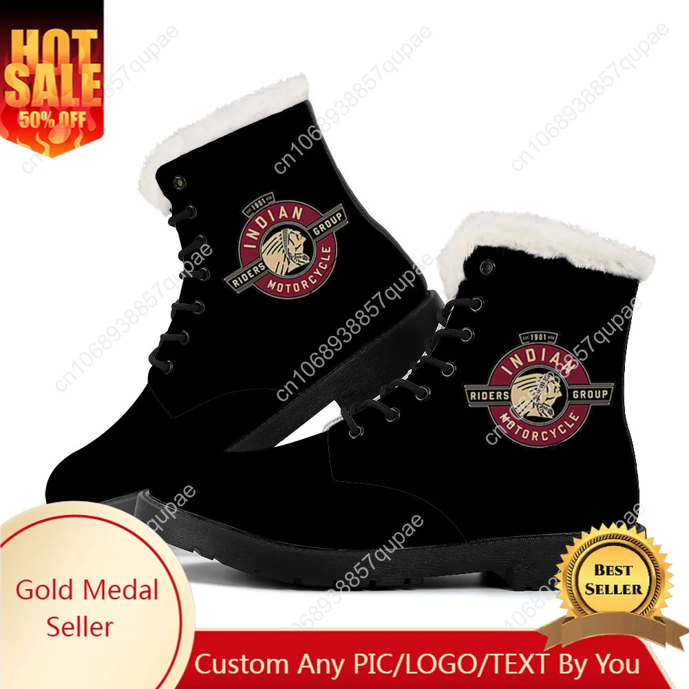 

I-Indian Vintage Plush Boots Motorcycles Womens Teenager Shoes Casual Boot Outdoor High Quality Print On Demand Customize Shoe