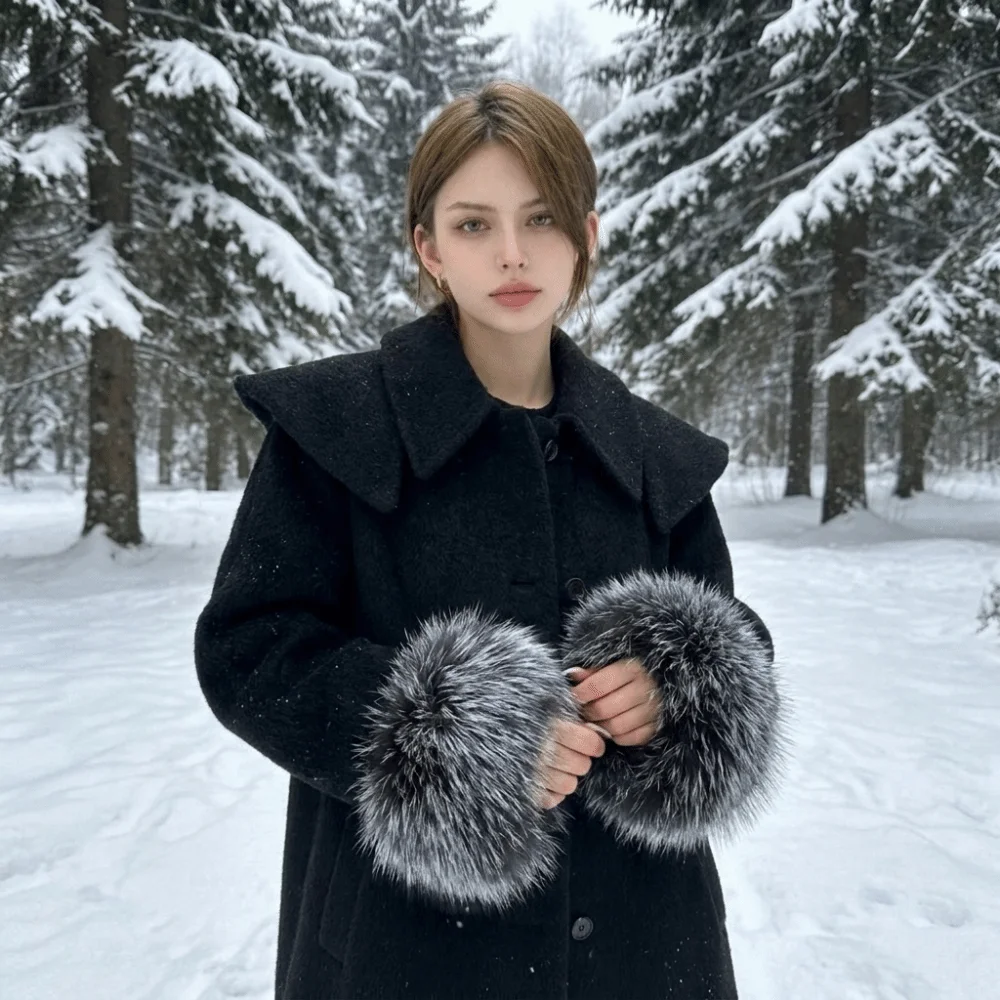Fashion Solid Color Faux Fur Wrist Cuffs Keep Warm Elastic Jacket Arm Warmers Wristbands Wrist Cuff Plush Sleeve Covers Girl