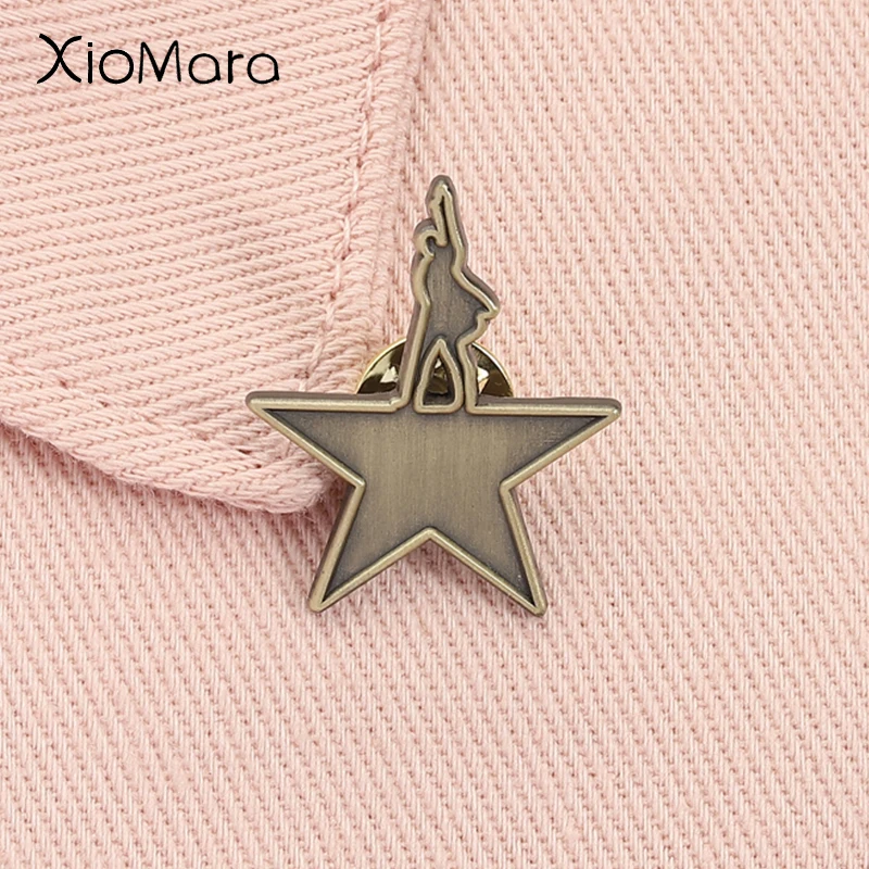 American Musical Hamilton Enamel Pin Retro Star Alloy Brooch Lapel Backpack Badge Fashion Jewelry Accessories Gift for Friends