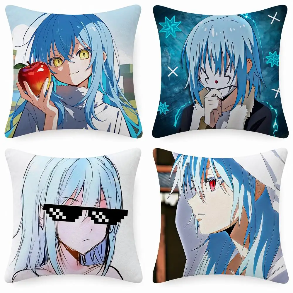 Anime Isekai R-Rimuru Tempest Cushion Cover Soft Short Plush Anti-Mite Sofa Bedroom Den Car Dorm Decor Gifts