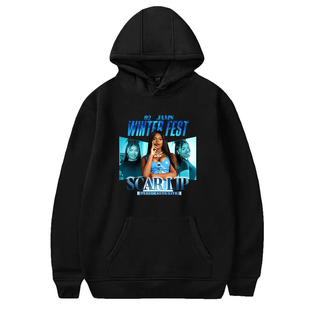 Bluza z kapturem Scar Lip 2024 Tour Merch unisex z długim rękawem Streetwear mężczyźni kobiety bluza z kapturem ubrania hiphopowe