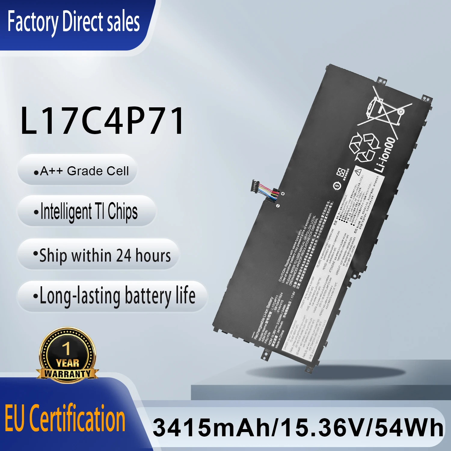 L17C4P71 01AV499 L17M4P71 SB10K97623 Laptop Battery For Lenovo ThinkPad X1 Yoga 3rd Gen 2018 Series 01AV475 SB10K97624 L17M4P73