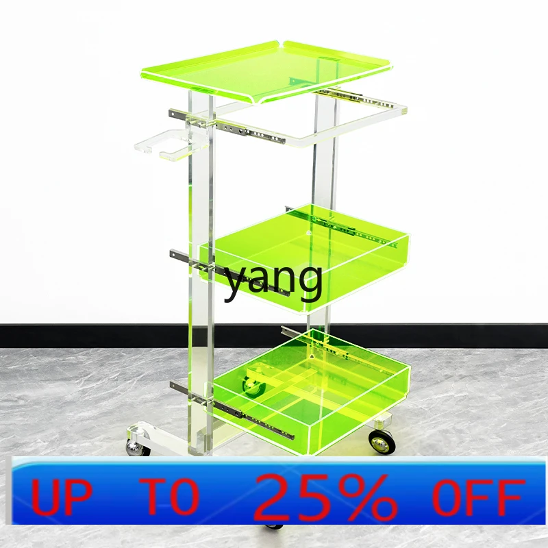 

YJQ hair tool cart special multi-layer storage folding stainless steel cart