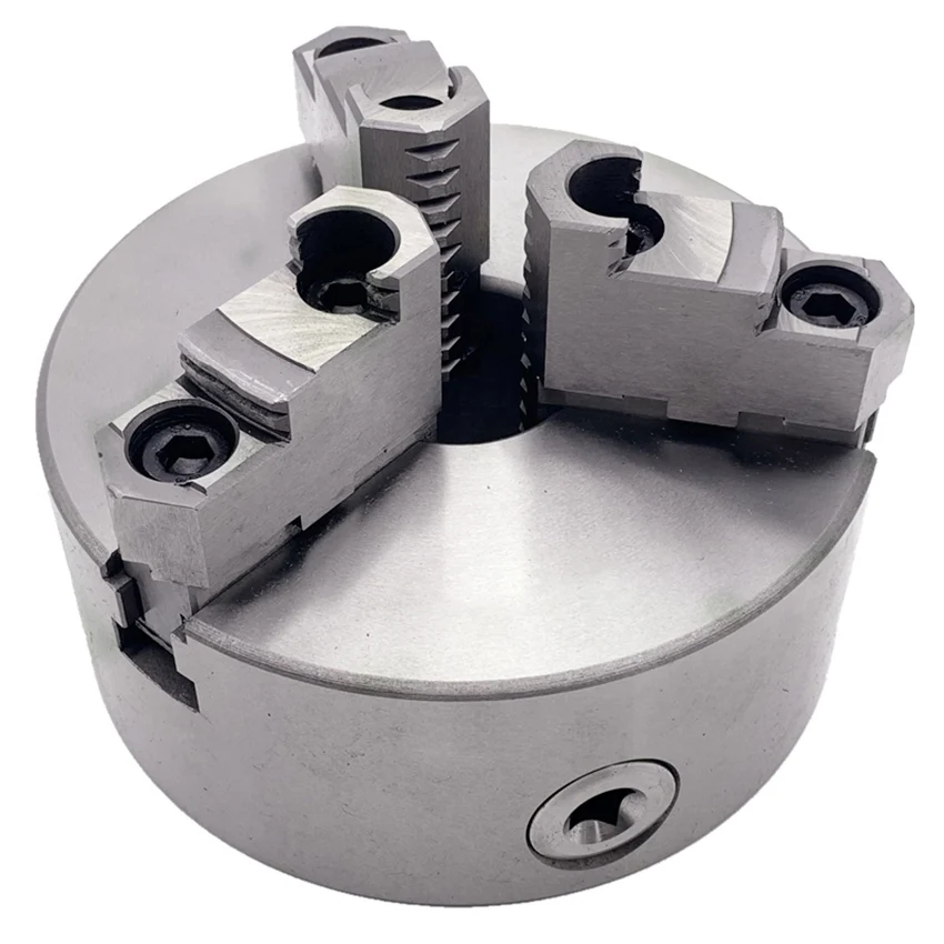 K11-160A 6 Inch 3 Jaw Self-Centering Lathe Chuck, Hardened Steel Reversible Safety Chuck with Chuck Key for Lathe Drilling