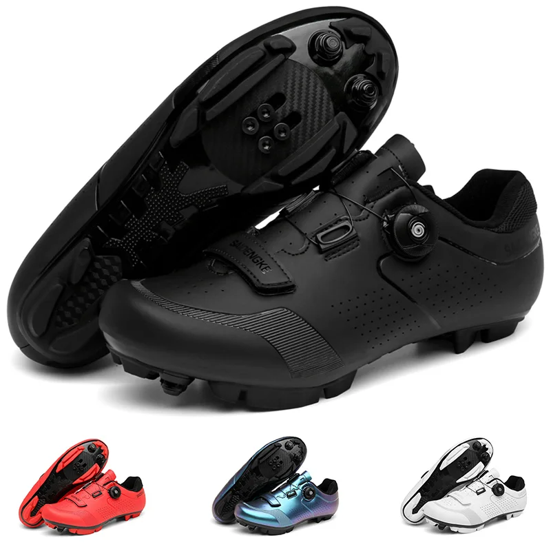 

Обувь для горного велосипеда Мужская обувь для велоспорта MTB Обувь с быстрой трещоткой и пряжкой, совместимая с педалью системы SPD для использования в помещении и на открытом воздухе Mo