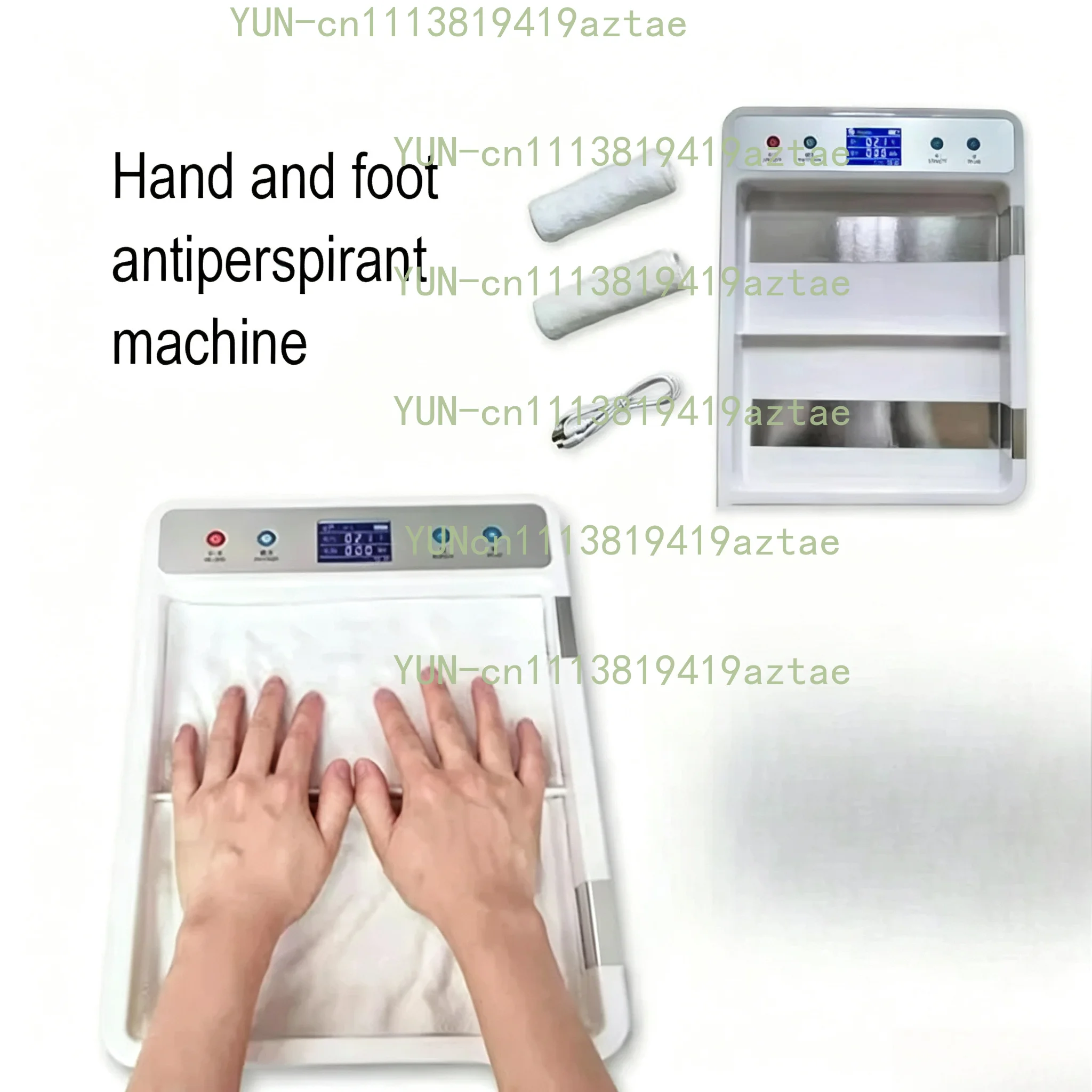 7th Gen All-in-One English Version Iontophoresis Machine, Anti-Sweat Device for Hands Feet Hyperhidrosis, Sweat Stop Instrument