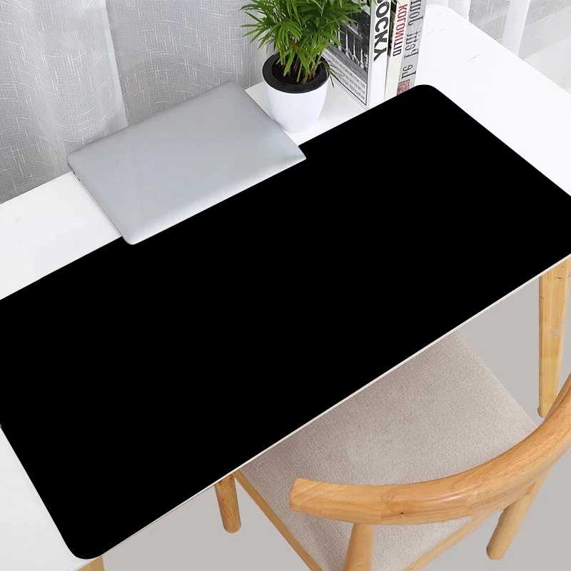 Large black Mouse Pad Edge White Gamer Extended Desk mat Non-Slip PC Computer Gaming Accessories HD Print Popular Gray Mousepad