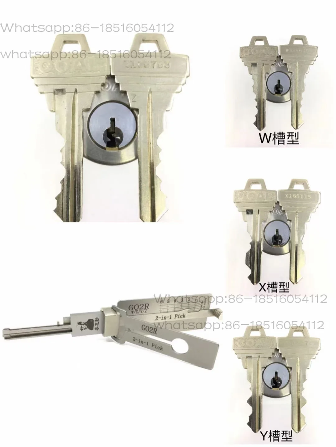 Original LiShi 2 in 1 for GO2R Go2r for Japan Japanese W X Y 2-IN-1 Lock Decoder and Lock Pick Tool Locksmith Tool