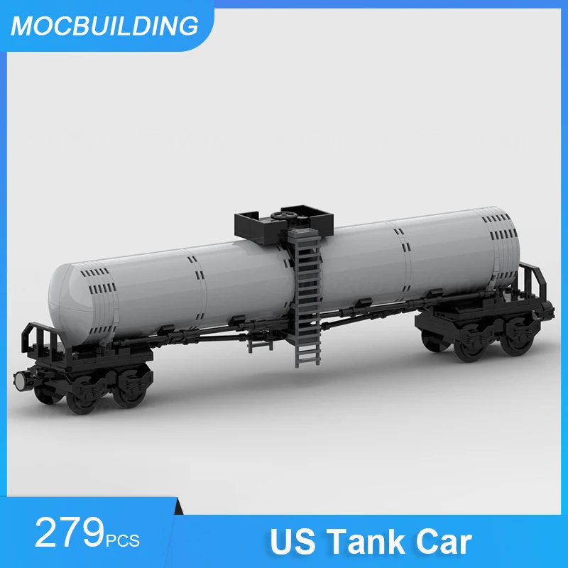 MOC Building Blocks US Box Car & Tank Car Model DIY Assemble Bricks Train Transportation Creative Collection Display Toys Gifts