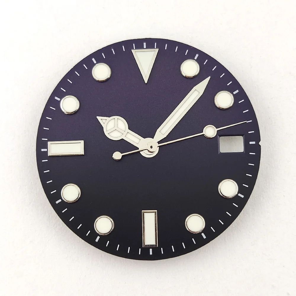 28.5mm Dial NH35 Dial NH36 Watch Dial High Quality Color Gradient Dial Blue Luminous Dial With Hands Fits NH35/NH36 Movements