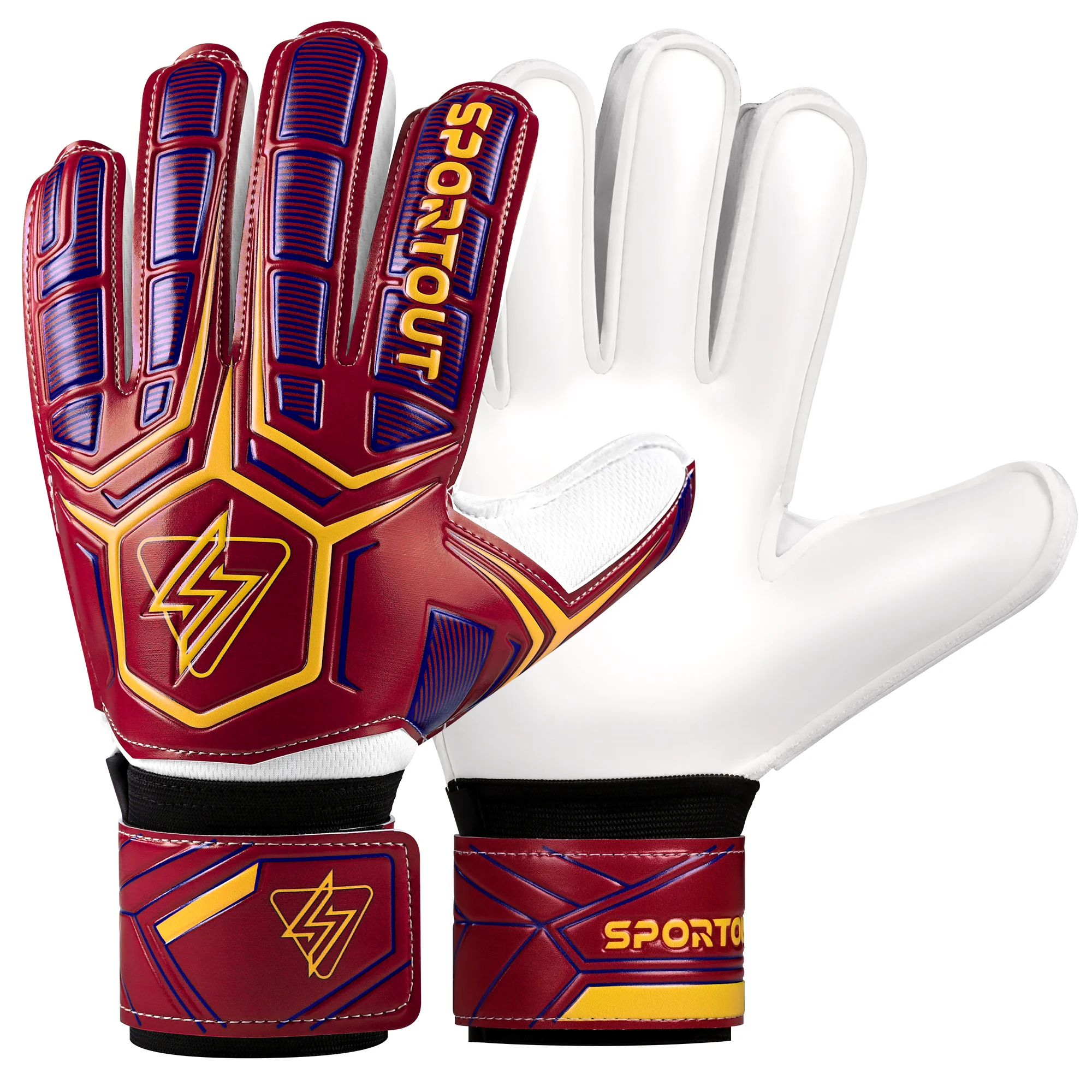 

Sportout goalkeeper gloves: breathable football goalkeeper gloves offering exceptional grip, designed for football training