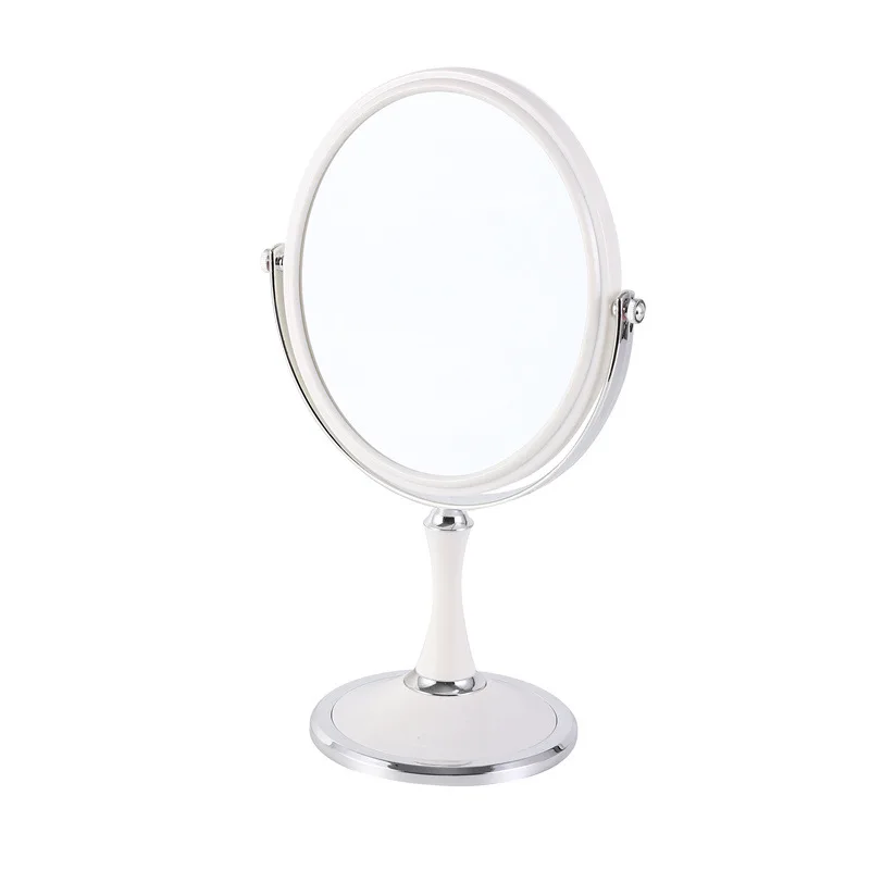 6 Inch Portable Desktop Cosmetic Mirror ABS Simple Bedroom Tabletop Vanity Mirror with Adjustable Suspension Bracket