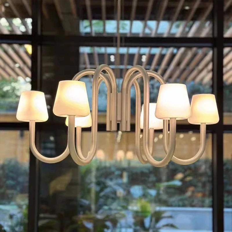 Modern Apollo Chandelier Danish Designer Silver Pendant Lamp Canopy Shaped Hanging Light for Restaurant Living Room Hotel Lights