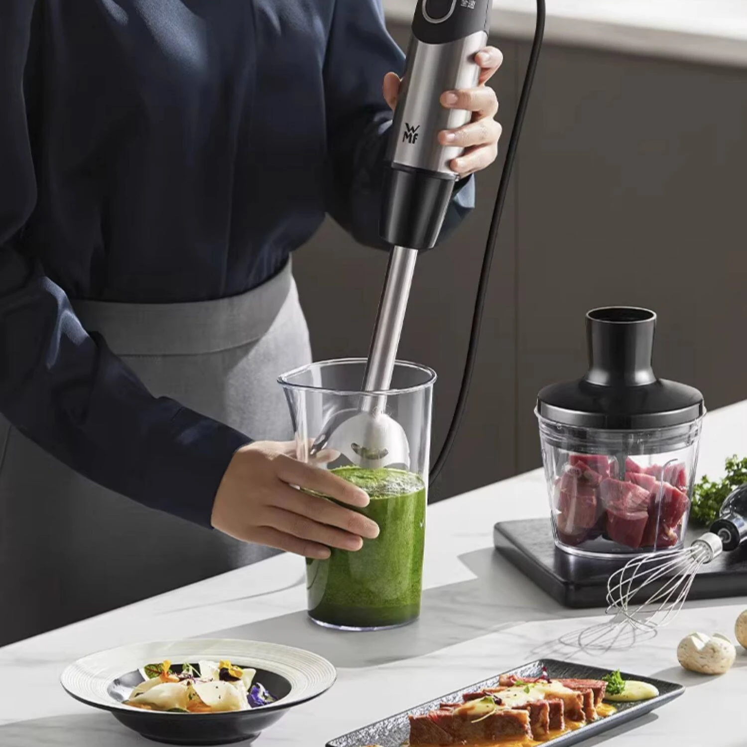 Handheld cooking stick three-in-one multi-functional cooking machine electric egg beater complementary food