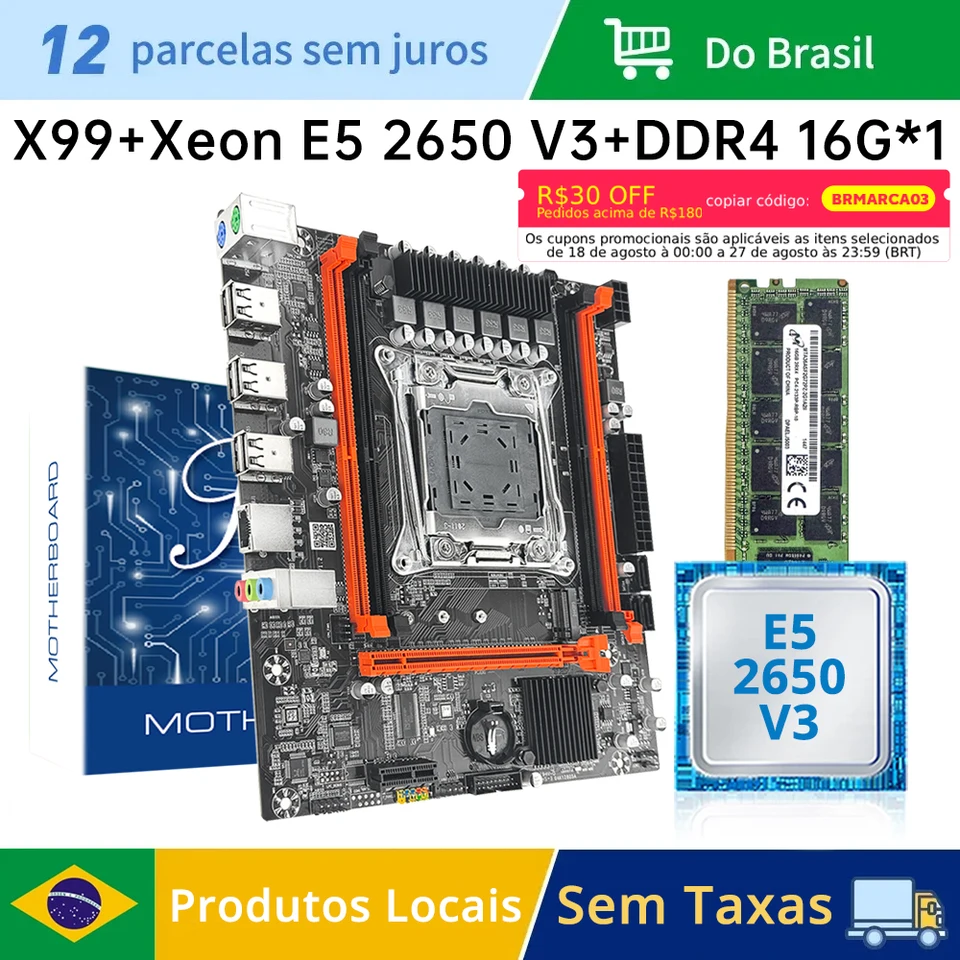 Mogol novo kit de placa-mãe x99 com cpu intel xeon e5 2650 v3 e