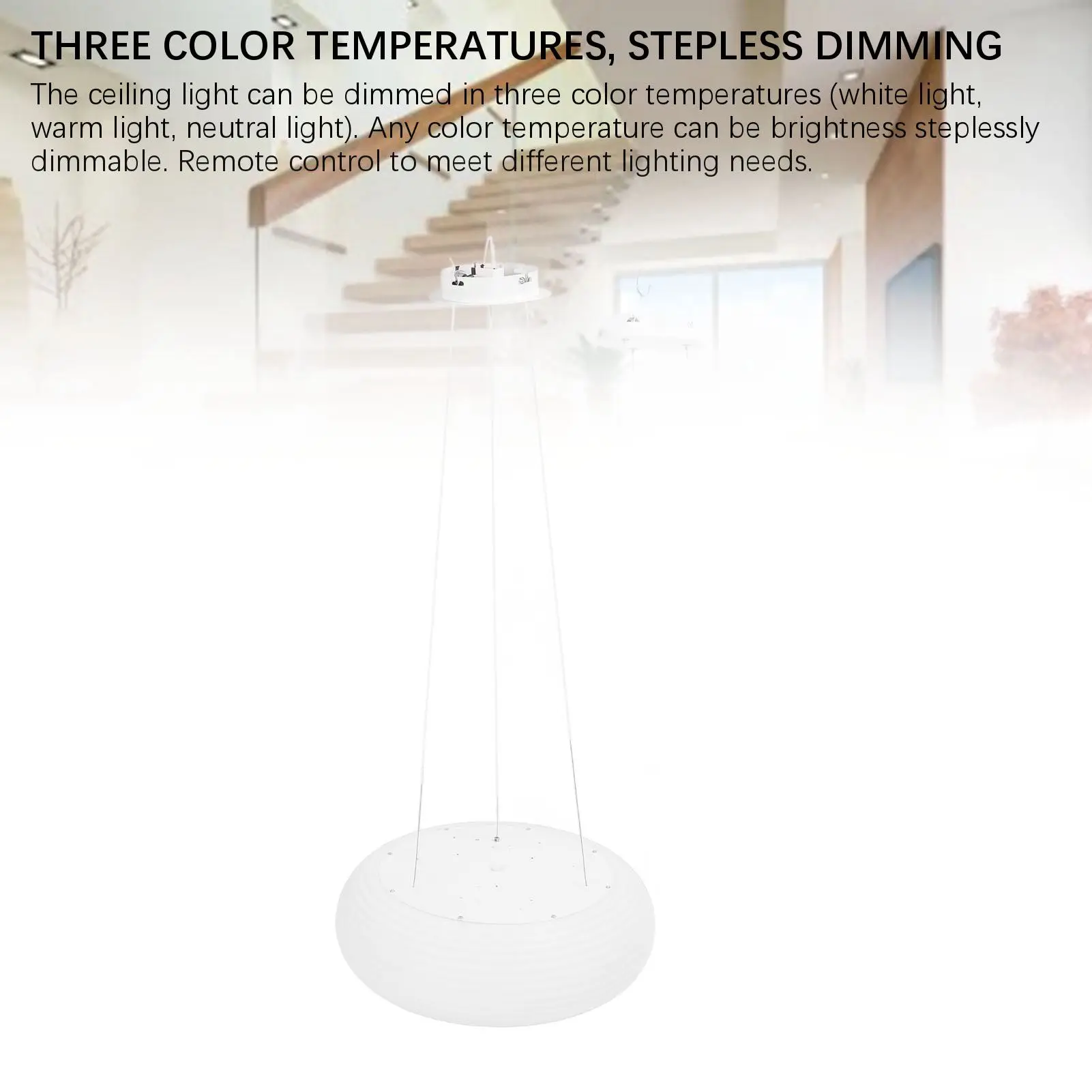 قلادة ضوء قلادة تركيب المصابيح ثلاثة ألوان درجة حرارة مدورة ارتفاع قابل للتعديل ستبليس عكس الضوء الحديثة لغرفة الطعام