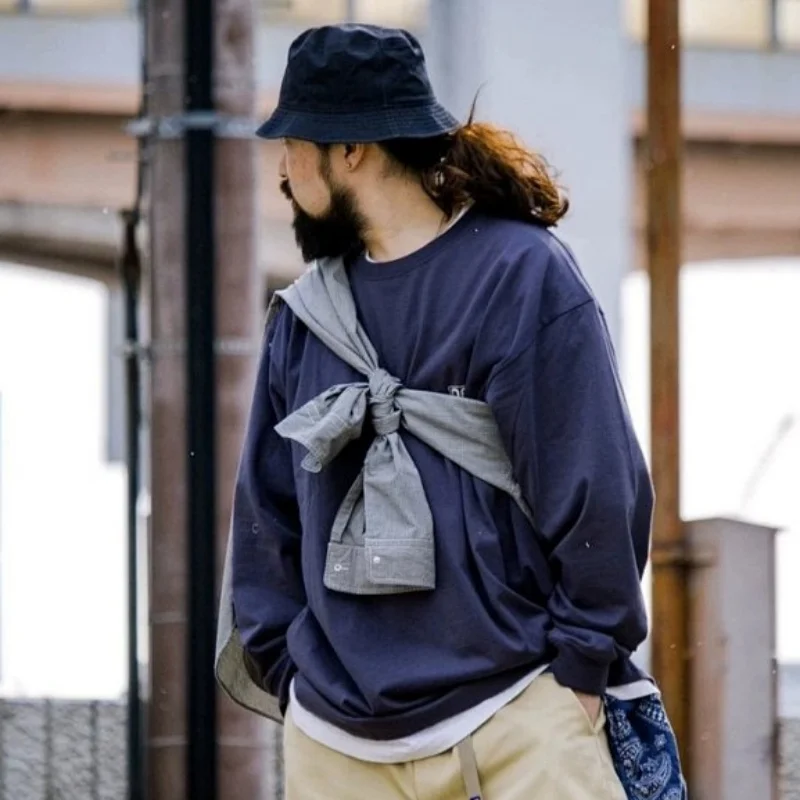 Trendy 2026 Long Sleeve LS Letter Print Loose Couple Base T-Shirt Skin-friendly Breathable Pure Cotton Casual round Neck