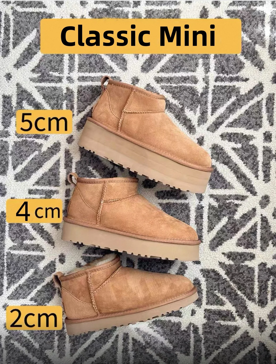 2025 New Australia Winter design mini snow boots Cow Suede Leather Women classic  Brand Ankle boots outdoors comfy sheep fur