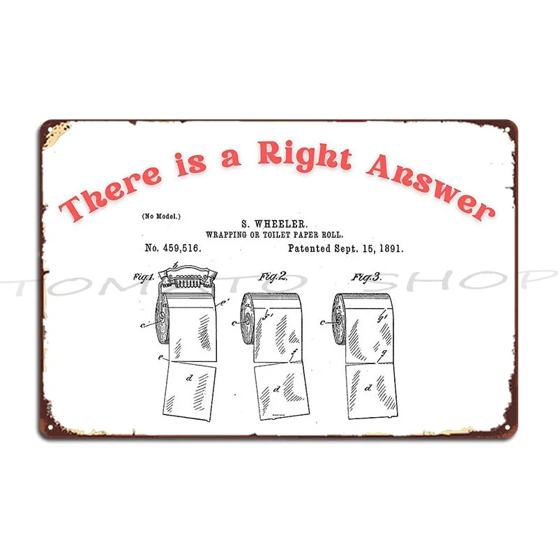 The Right Way To Hang Toilet Paper Metal Sign Cinema Designing Wall Mural Wall Designs Tin Sign Poster