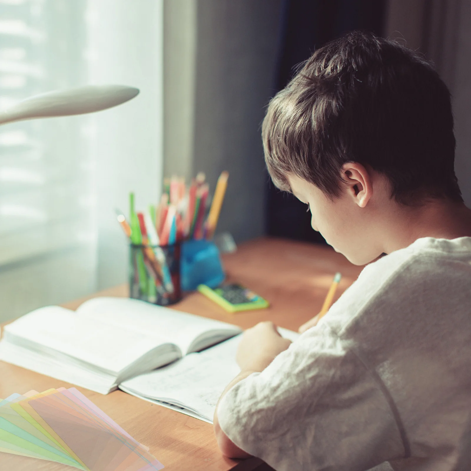 

8Pcs Reading Strips Guided Colorful Bookmarks Tracking Page Markers Highlight Book Page Markers PVC Material for Comfortable