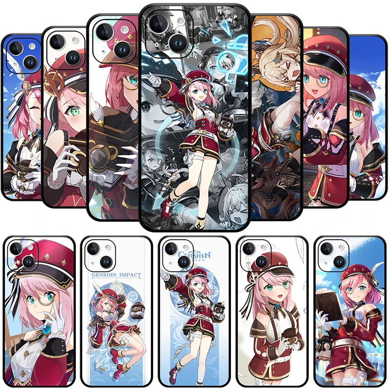 Charlotte Genshin Impact Pneuma-aligned Cryo Character Phone Case for IPhone 15 14 13 12 11 Pro Max Mini XSMax  SE3 2 7 8 Plus