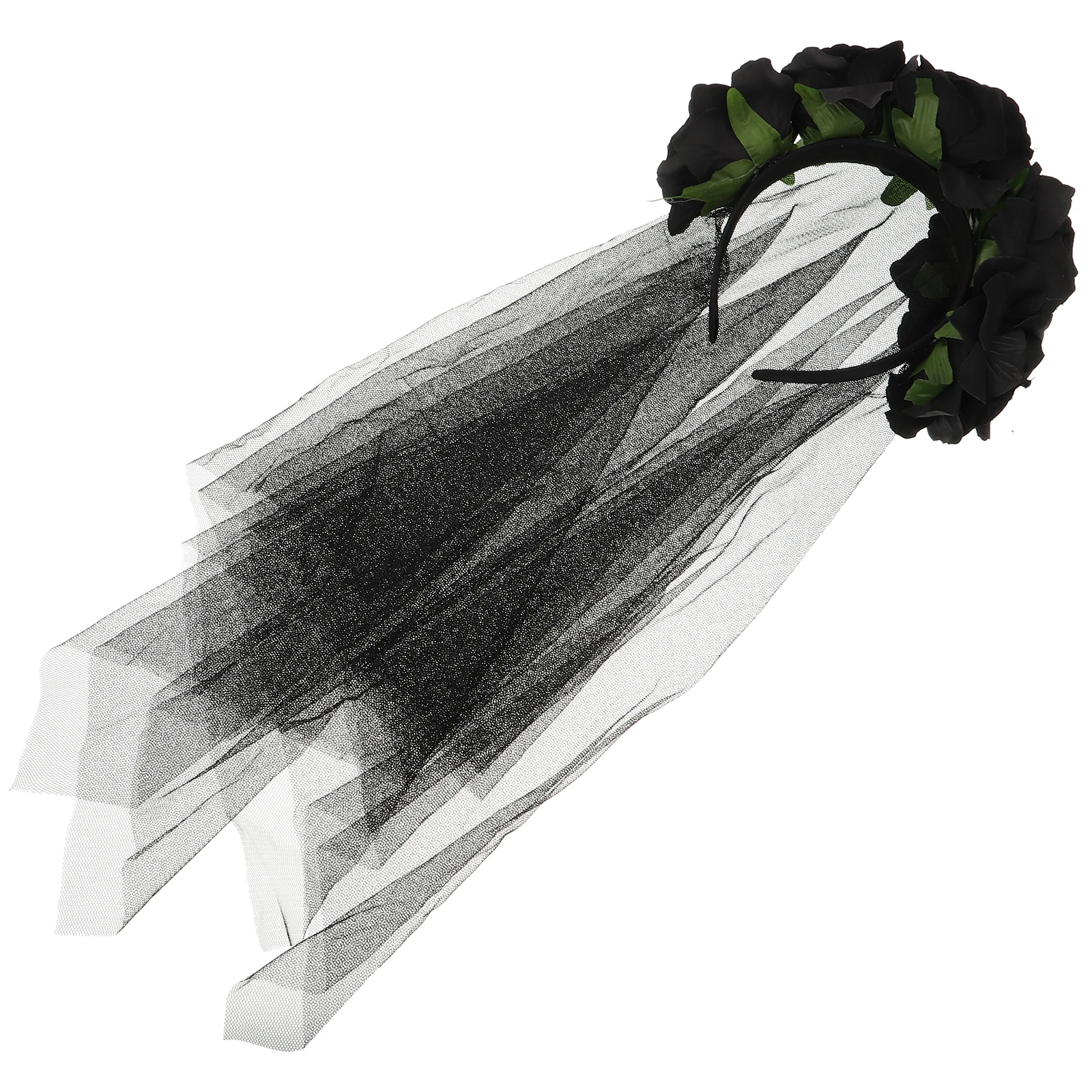 Halloween Veil Black Flowers Decor Hair Accessories Girls Lightweight Durable Festival Carnival Party Outfits Enjoy Moments