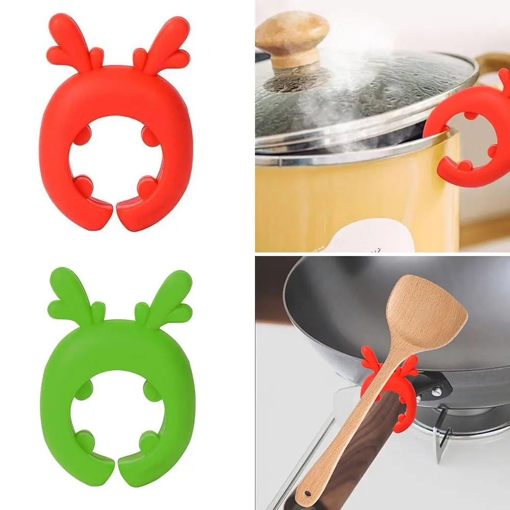 Silicone Utensil Rest Heat-Resistant Pot Lid And Soup Spoon Holder Anti-scalding Kitchen Spoon Rest Cooking Utensil Kitchen Tool