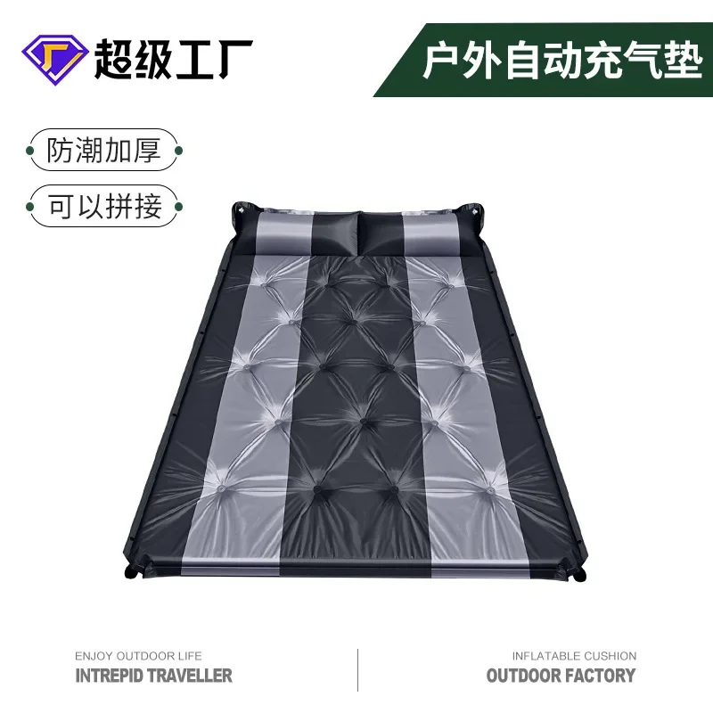 Outdoor Inflatable Bed Camping Mat Double Single Splicing Automatic Inflatable Mat Camping Sleeping Mat Thickened Air Mattress