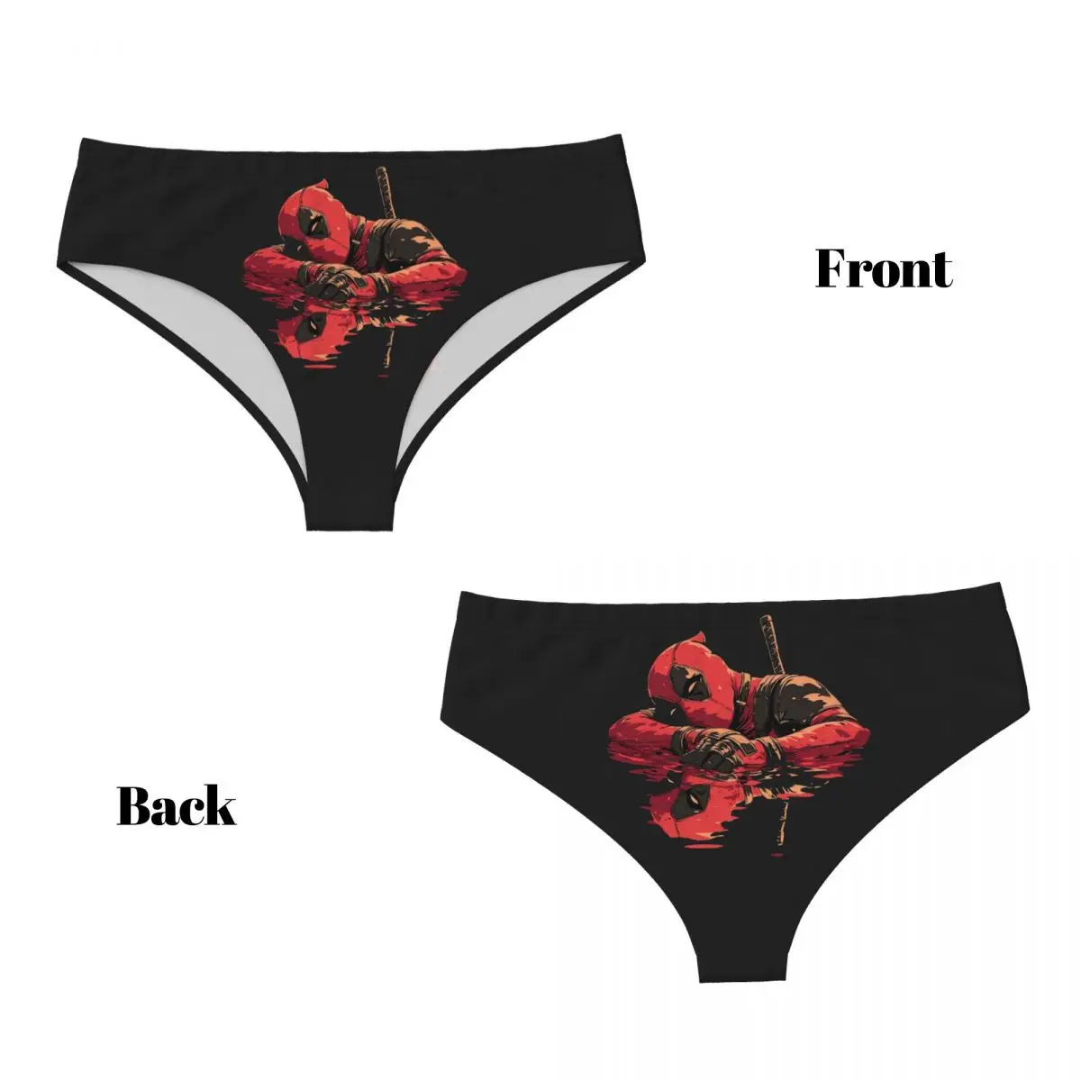 Custom Womens Deadpool Brief Panties Female Stretch Underwear Underpants