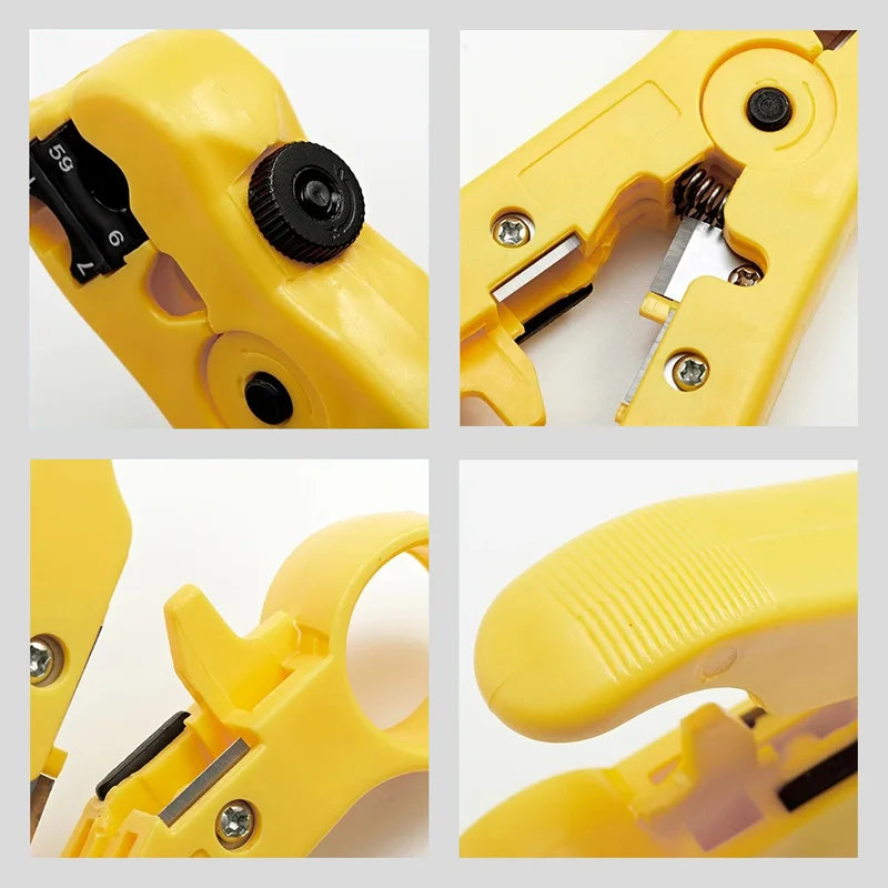 Flat or Round UTP Cat5 Cat6 Wire Coax Coaxial Stripping Tool Universal Cable Stripper Cutter Stripping Pliers Tool for Network