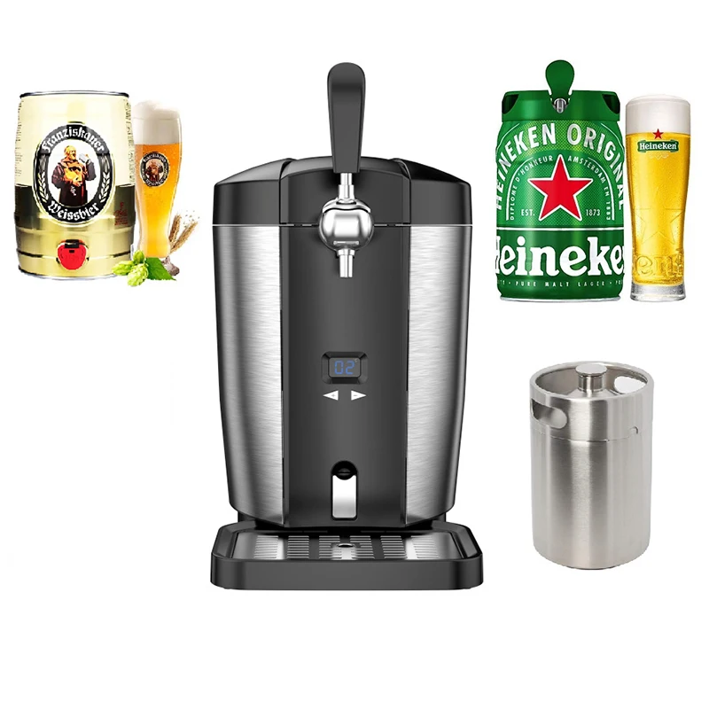 

5L Keg Beer Dispenser, Portable Refrigerated Beer Dispenser, Stainless Steel Beer Keg, CO2 System, Portable Camping Beer Dispens