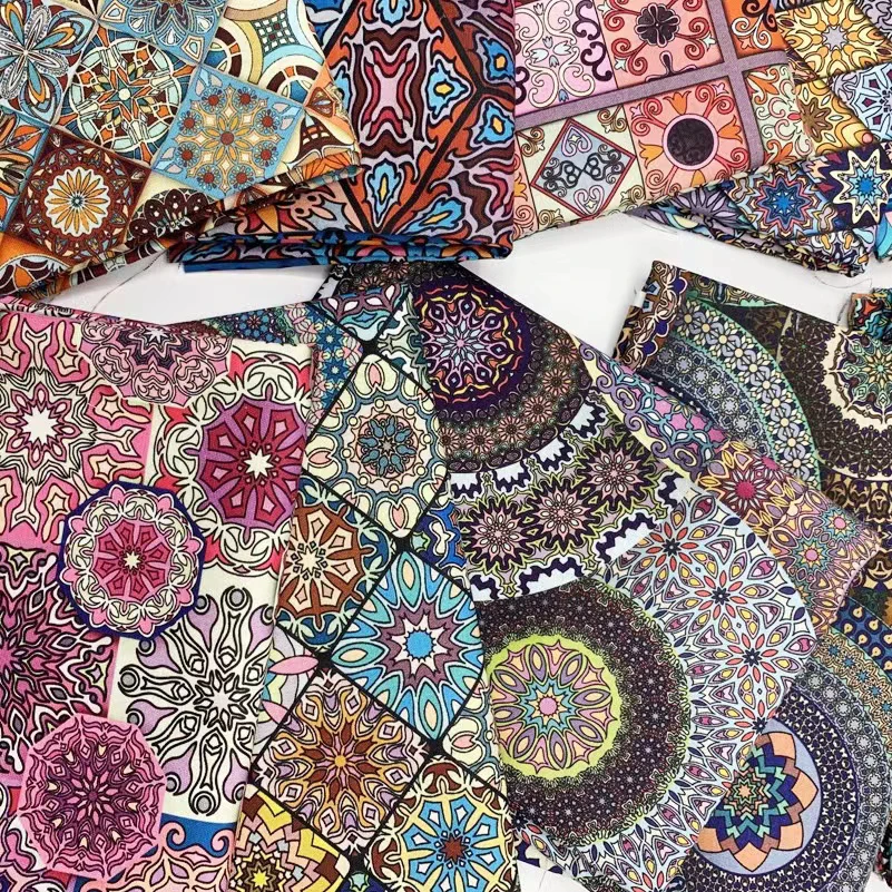 Fabric by Meters Bohemian Style Mandala Cotton Printed for Sewing Clothes DIY Handmade  Patchwork